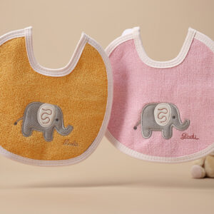 Embroidered Elephant Bib
