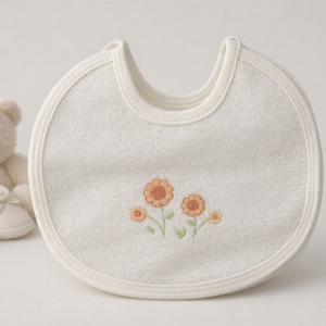 Embroidered Flower Bib