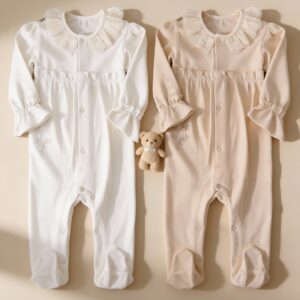 Lace & ruffle Cotton Overall