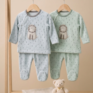 Little Lion Velvet Footed Set