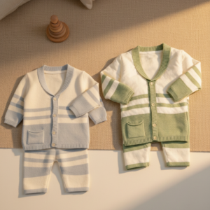 Cotton Knit Striped Set